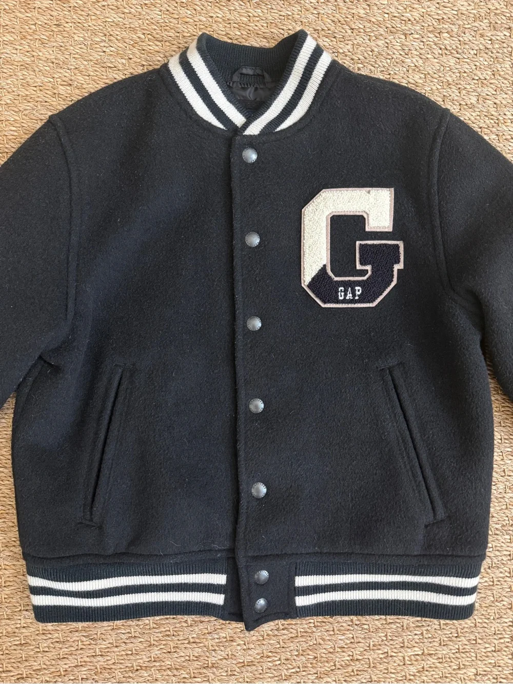 Gap Kids Varsity Letterman Jacket Wool Blend Bomber Coat Size M (8)